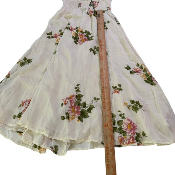 Reformation Bran Dress Marcona Floral Midi Dress Size 4 Smocked Cottagecore - Picture 11 of 12